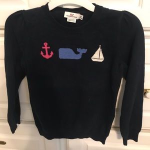 Adorable vineyard vines girls navy sweater!!